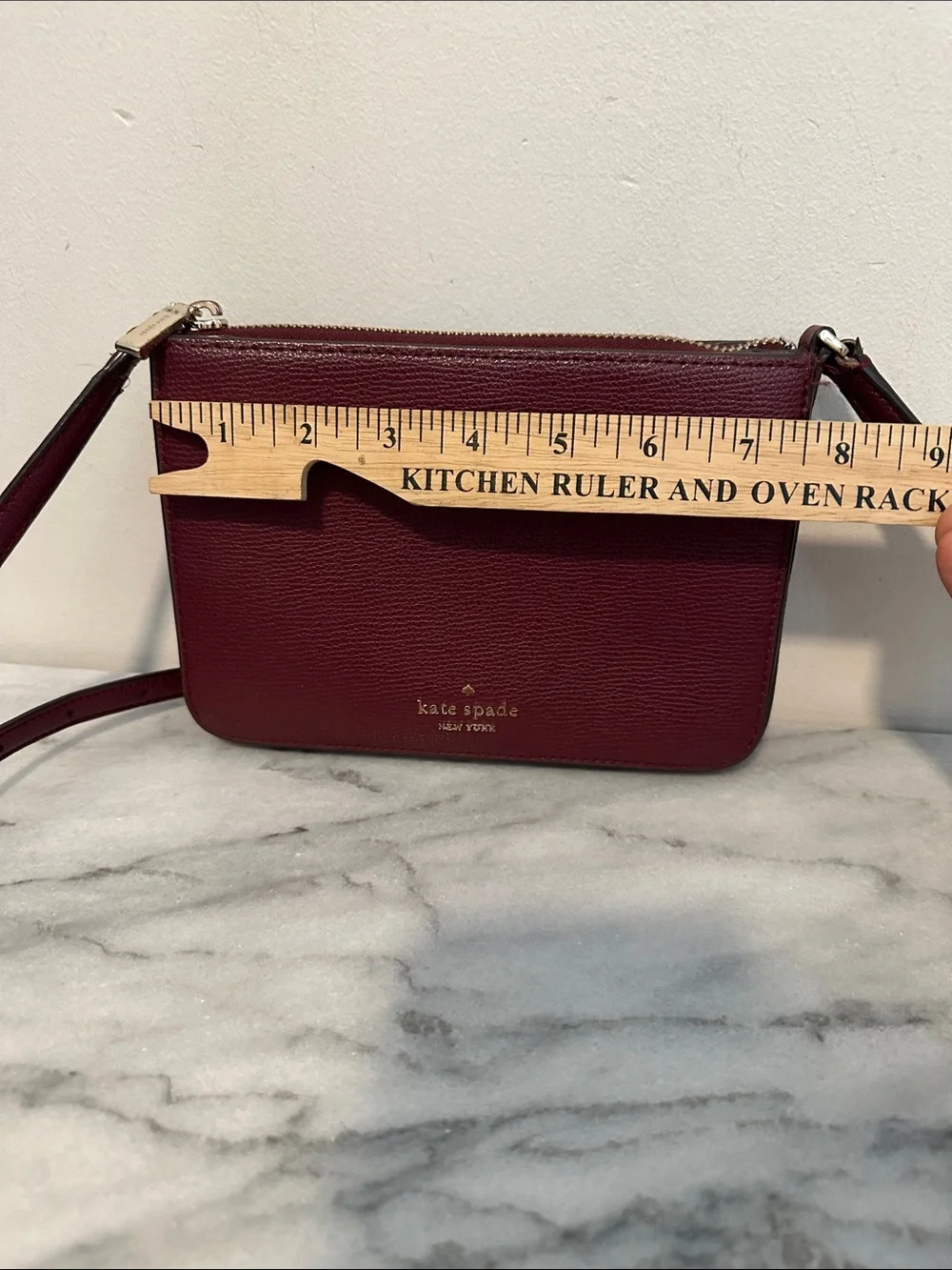 kate spade Burgundy Leather Crossbody with Adjustable Strap